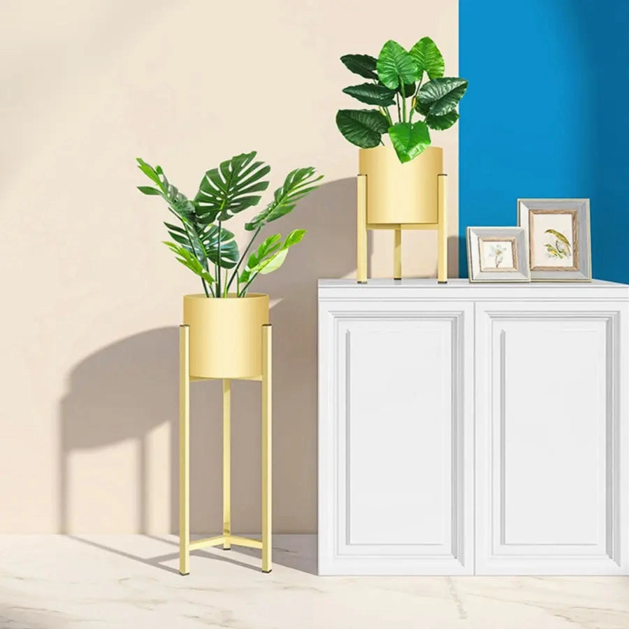 90cm Gold Metal Plant Stand