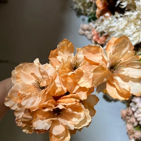 9 HEAD PEONIES PEONY BUNCH (ORANGE) artificial flower bouquet  