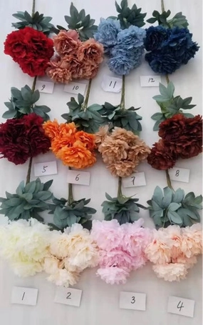 9 head PEONIES PEONY Chocolate realistic flower bouquet  