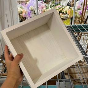 9 wide Wood Box Long and Low Vase,aesthetic flower vase