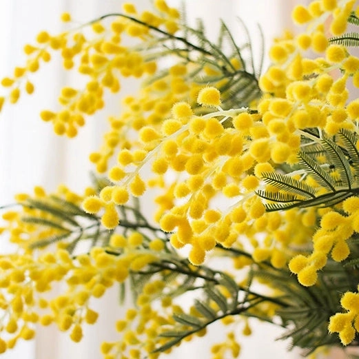 Acacia Artificial Silk Flower Stem Yellow ACACIA001