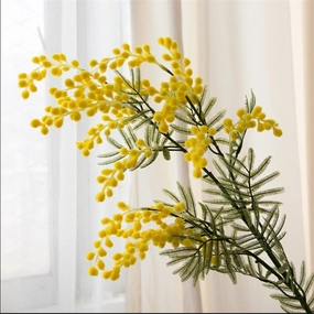 Acacia Artificial Silk Flower Stem Yellow ACACIA001,dried artificial flower