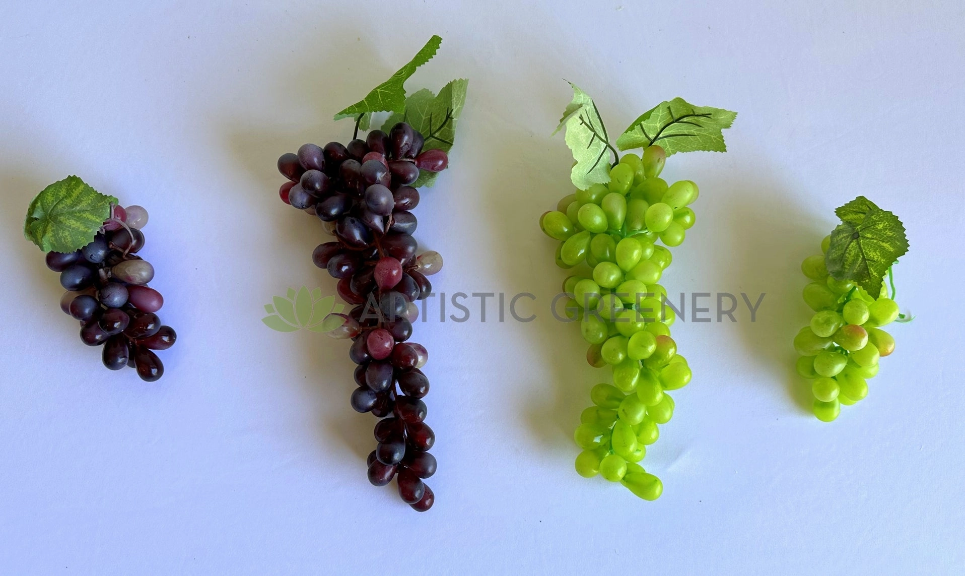 ACC0034-S90 Artificial Grape Bunch 2 Sizes Dark Purple / Green
