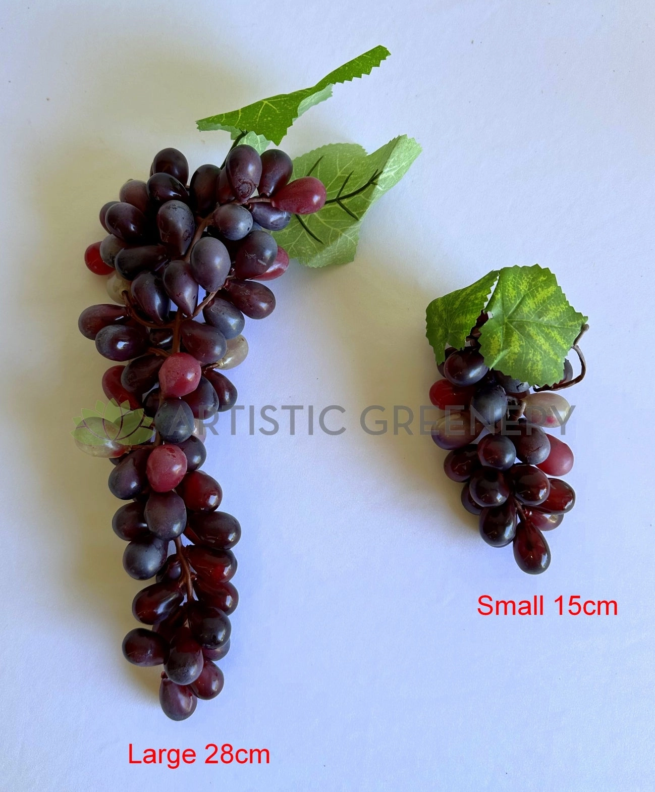 ACC0034-S90 Artificial Grape Bunch 2 Sizes Dark Purple / Green