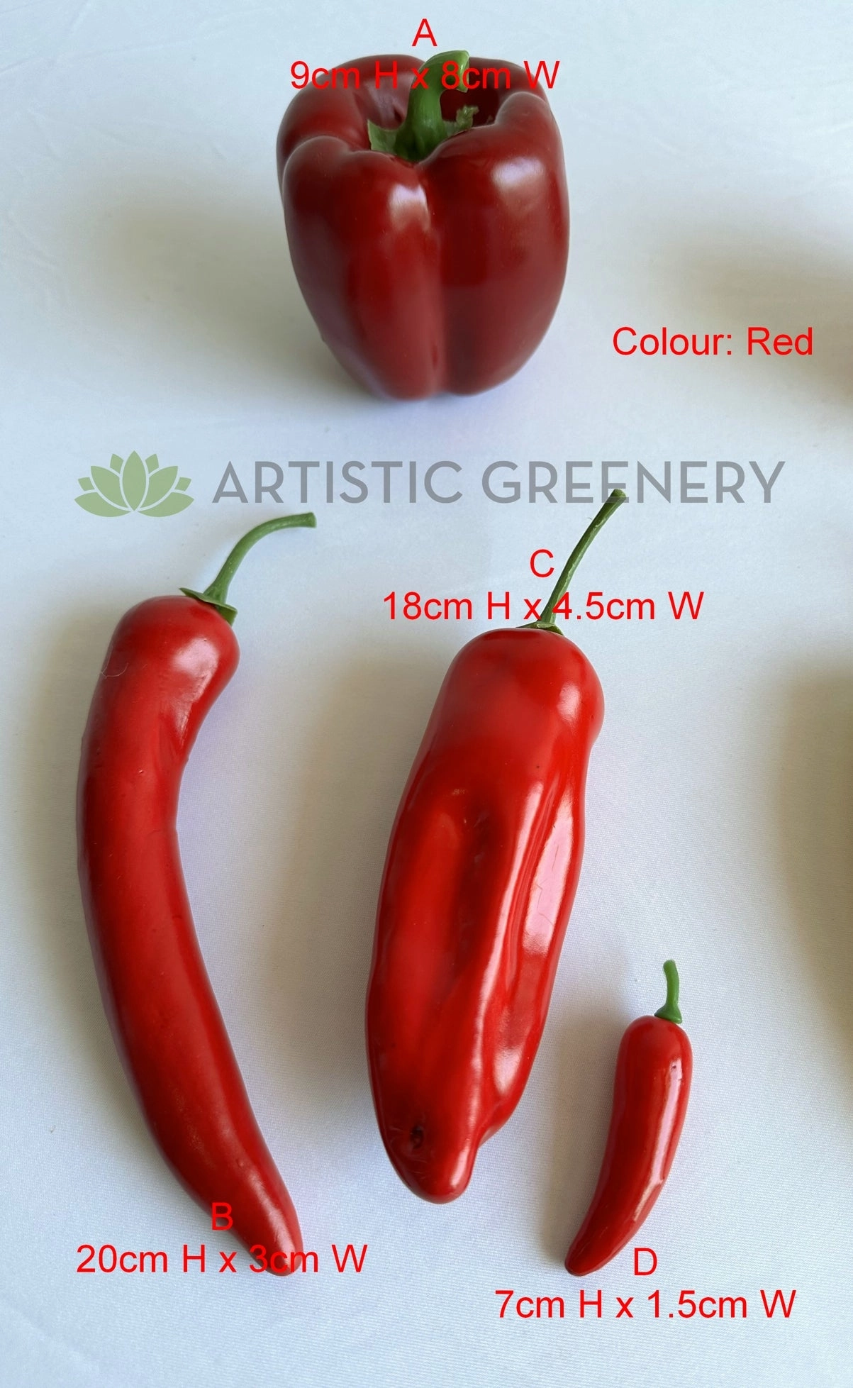 ACC0082 Artificial Capsicum & Chillies 3 colours