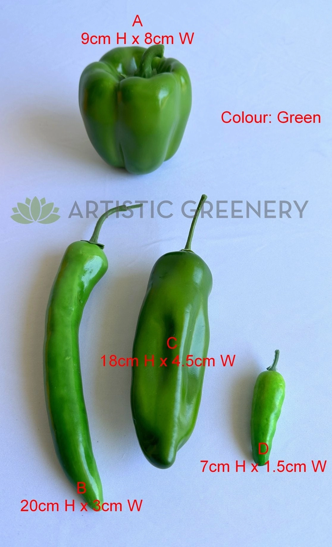 ACC0082 Artificial Capsicum & Chillies 3 colours