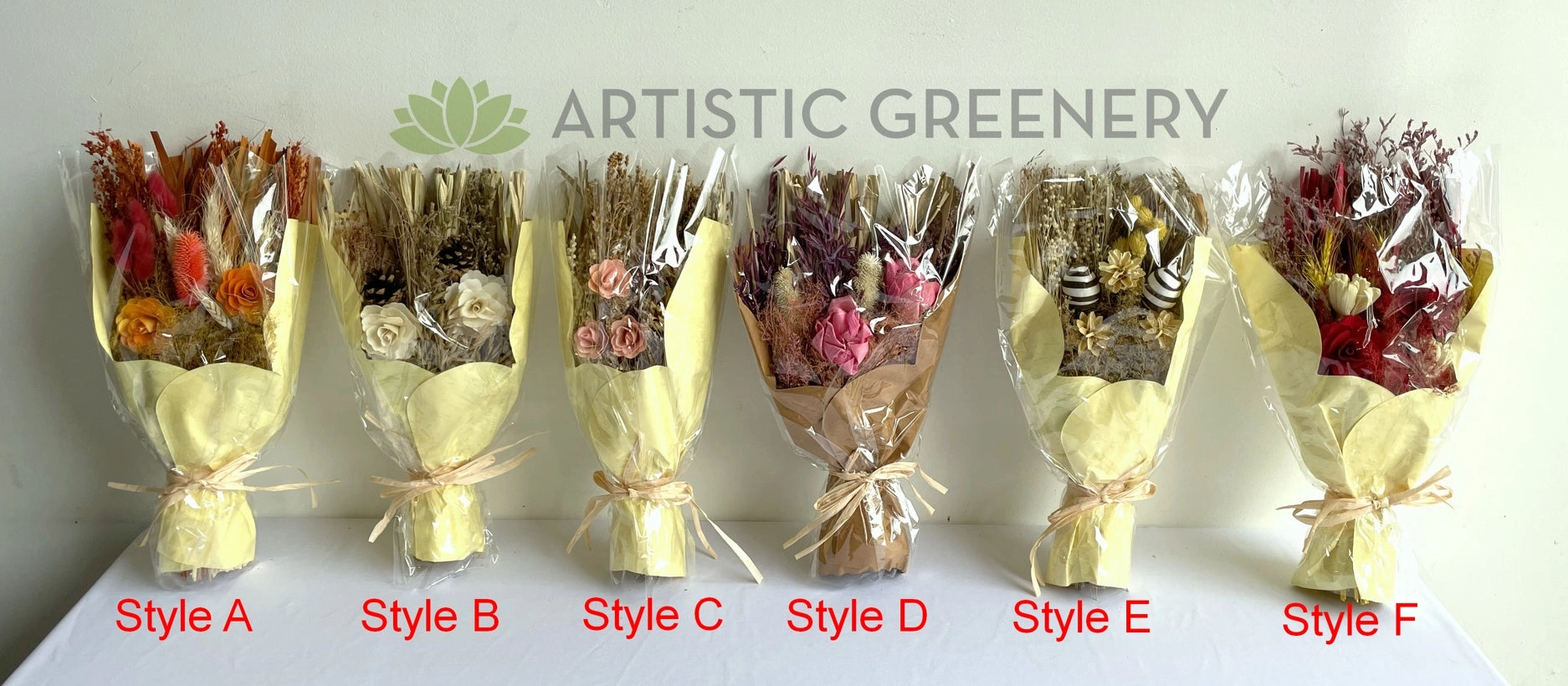 ACC0111-18 Dried Flower Bouquet 23x 45cm 6 Styles
