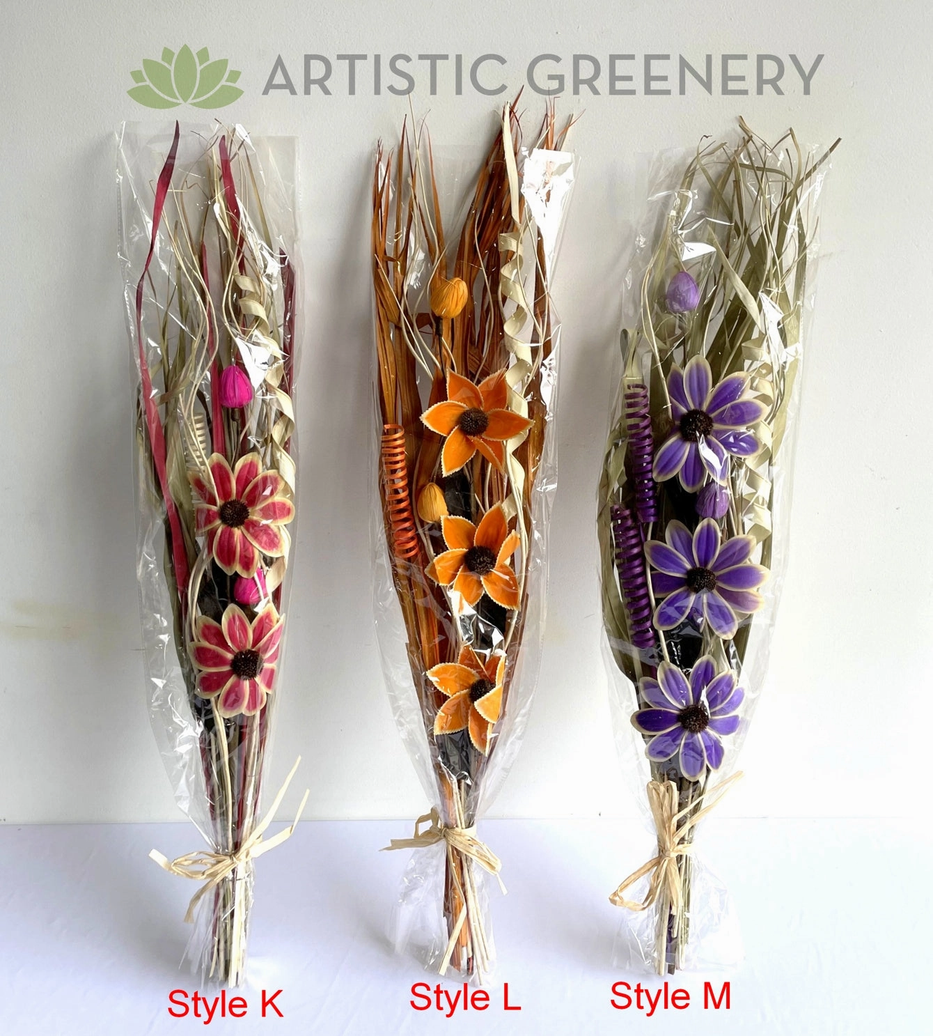 ACC0111-25A Dried Flower Bouquet 93 x 21cm 3 Styles