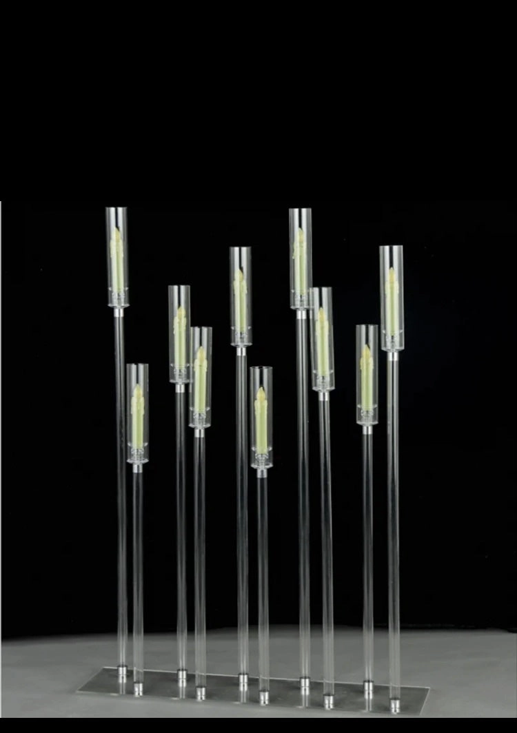 ACRYLIC Candleholder Long set 10 head,aesthetic flower vase