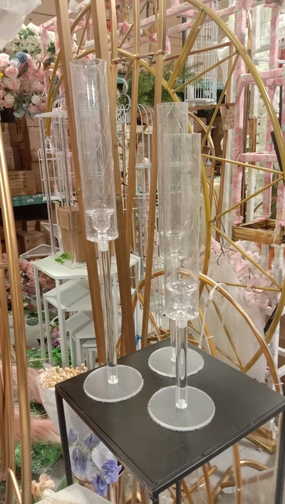 Acrylic Candleholder set of 3,aesthetic flower vase