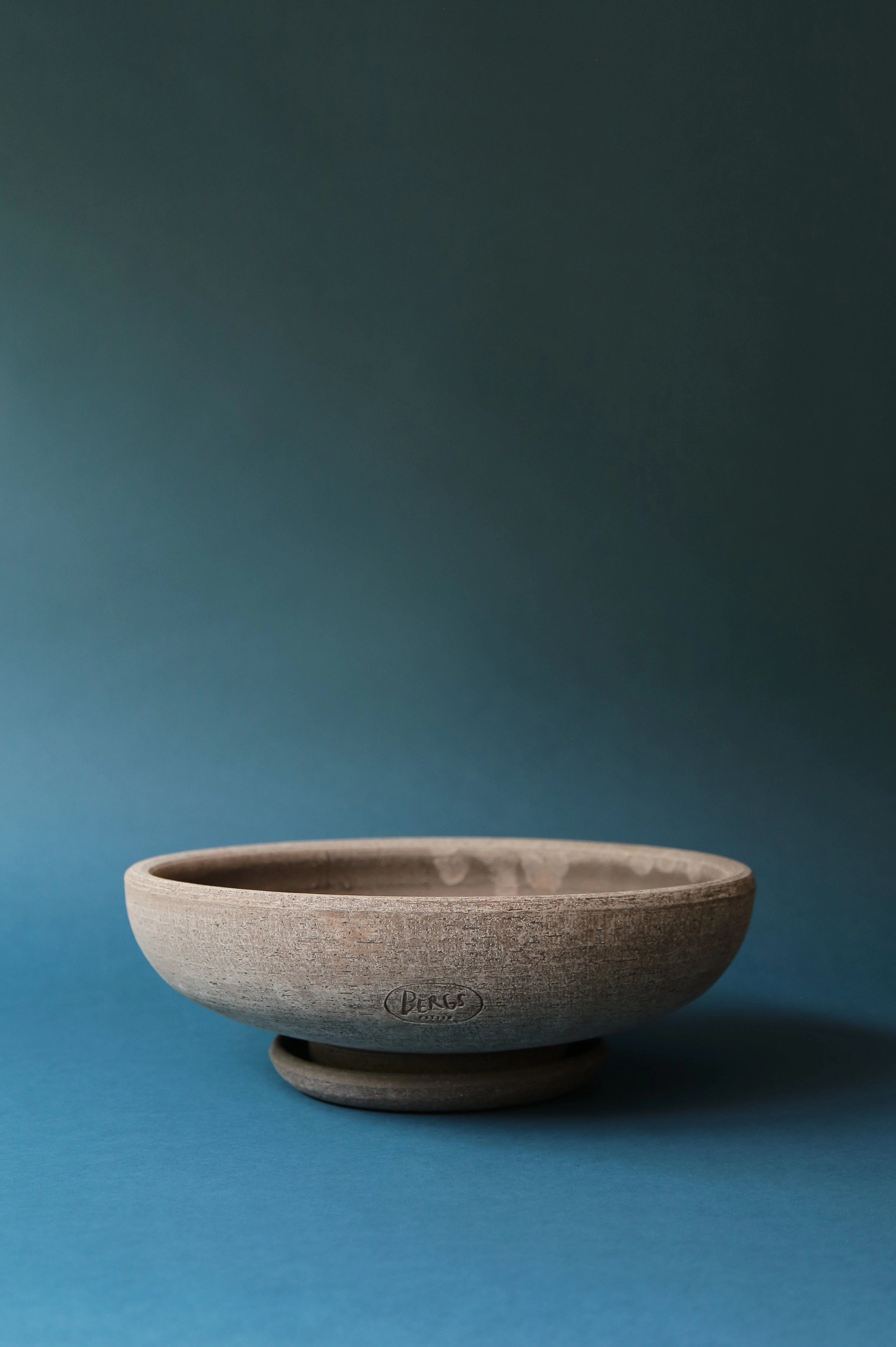 Ada Clay Bowl & Saucer Grey 40cm,indoor flower container