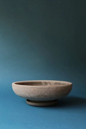 Ada Clay Bowl & Saucer Grey 40cm,indoor flower container