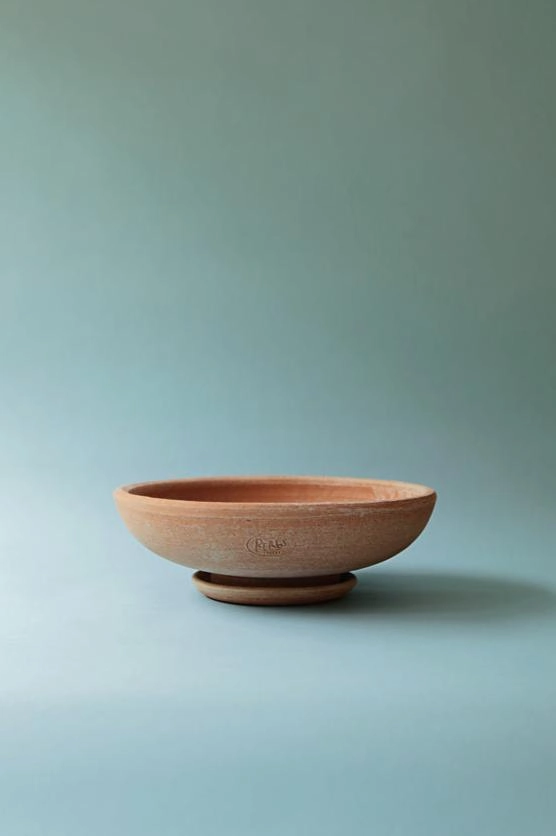 Ada Clay Bowl & Saucer Rosa 40cm,indoor flower container
