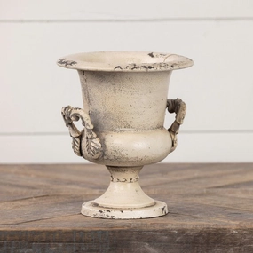 Aged White Cast Iron Urn,classic ceramic flowerpot