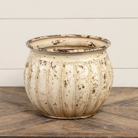 Aged White Planter Pot,classic ceramic flowerpot