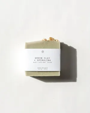 Agha Studio - Green Clay Spirulina Body   Face Bar,faux bloom stem 