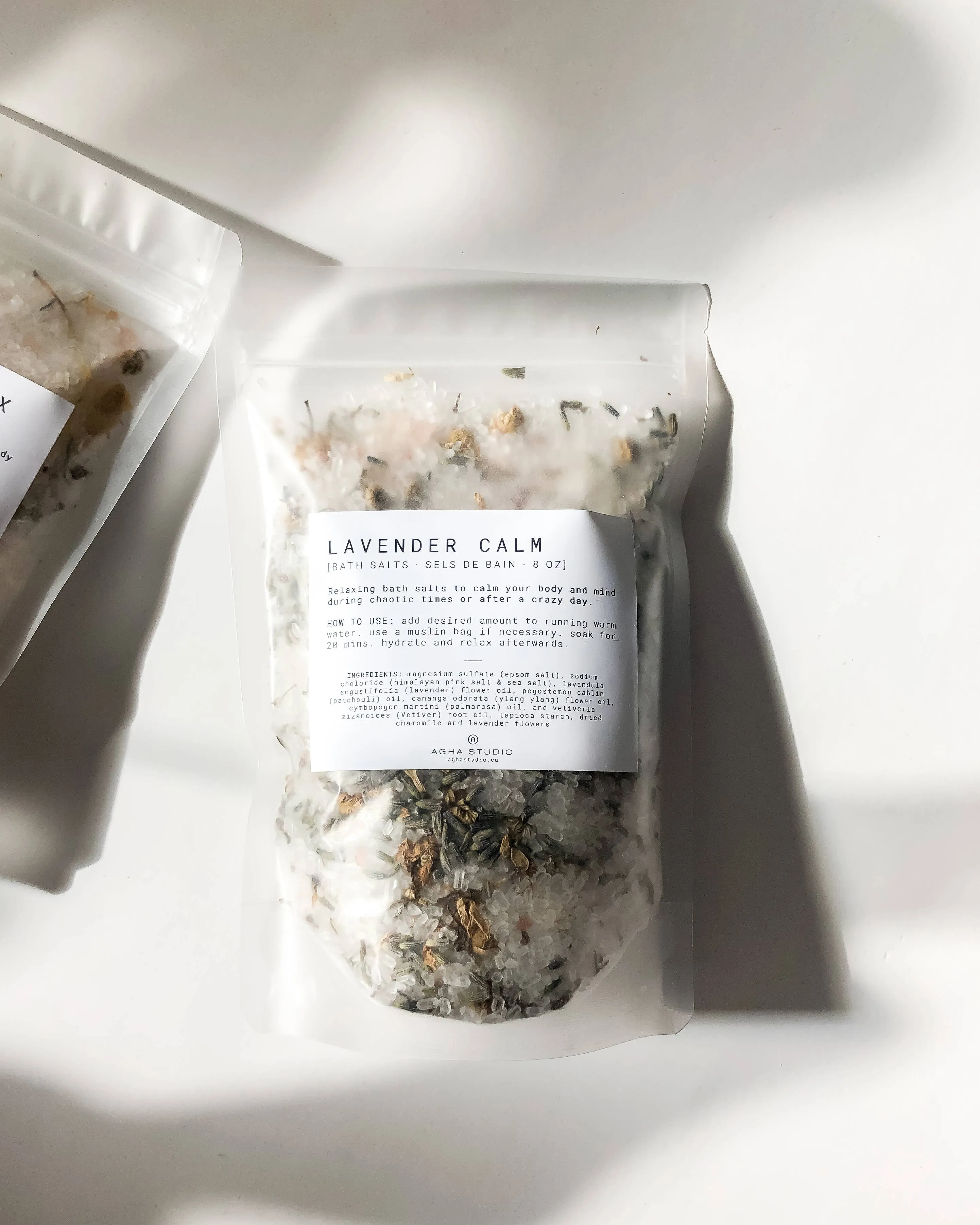 Agha Studio - Lavender Calm Bath Salts,faux bloom stem 