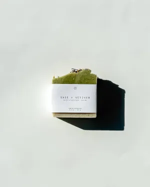 Agha Studio - Sage   Vetiver Body   Face Bar,faux bloom stem 