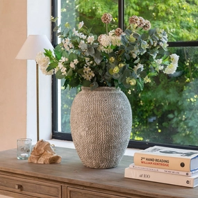 Aldbury Tall Stone Vase 40cm,hand-painted ceramic vase