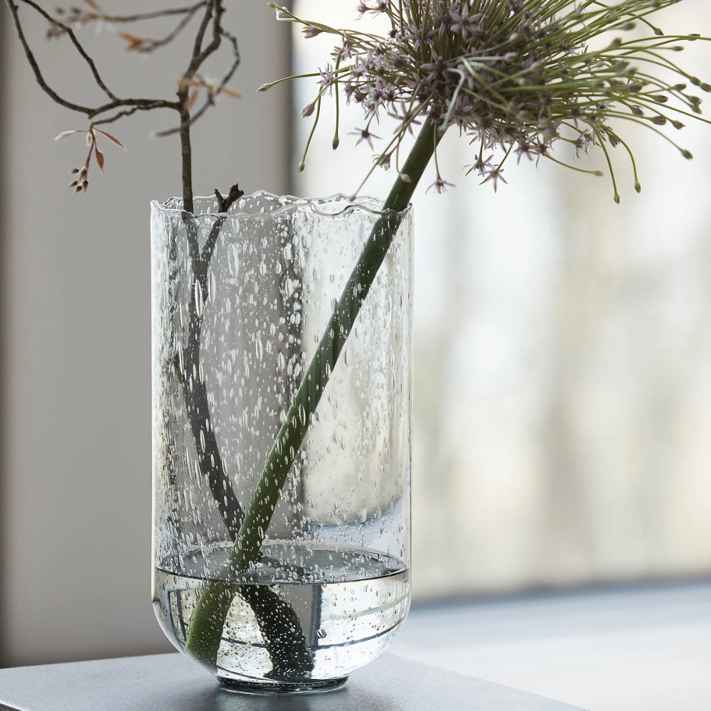 Alko Grey Tinted Glass Vase 32cm,hand-painted ceramic vase