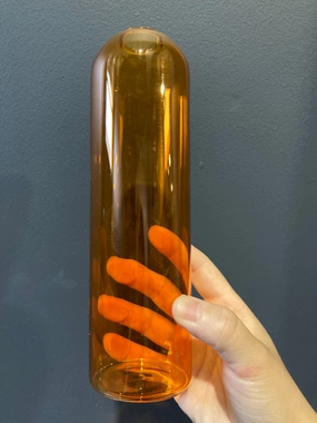 Amber  7.9" Bud Vase Lampwork Small vase wedding centerpiece,aesthetic flower vase