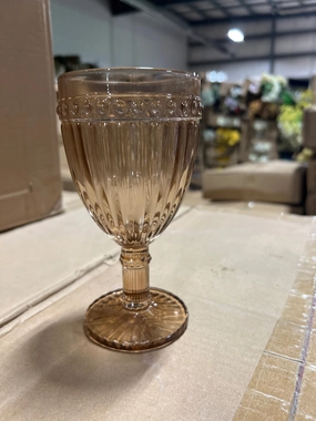 Amber Color Striped drinking Glass drinkware cup goblet Mocha Mousse,aesthetic flower vase