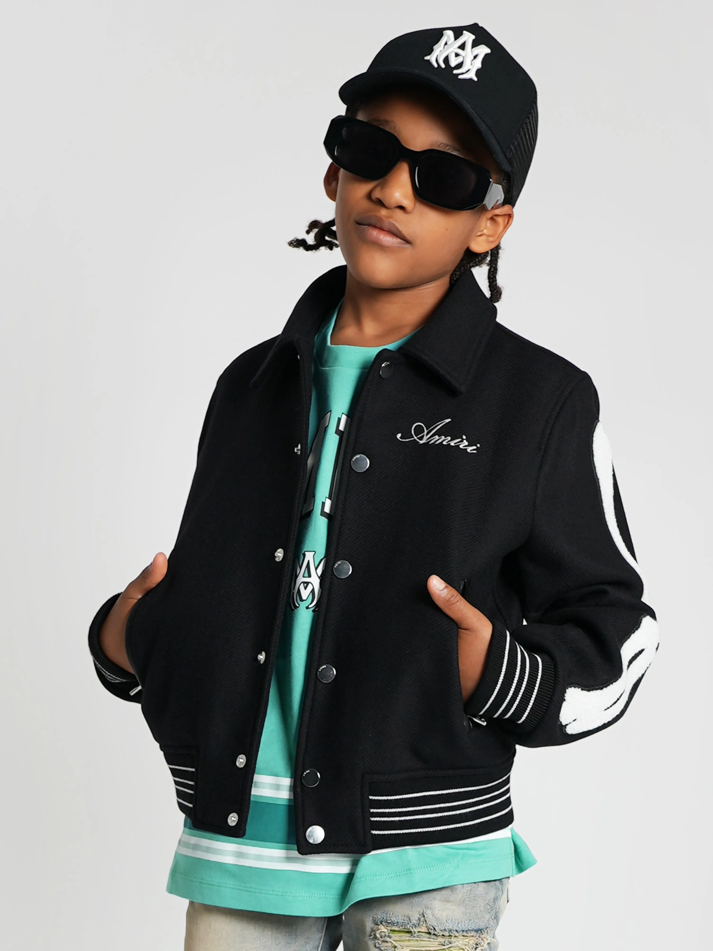 Amiri Kids Bones Jacket in Schwarz