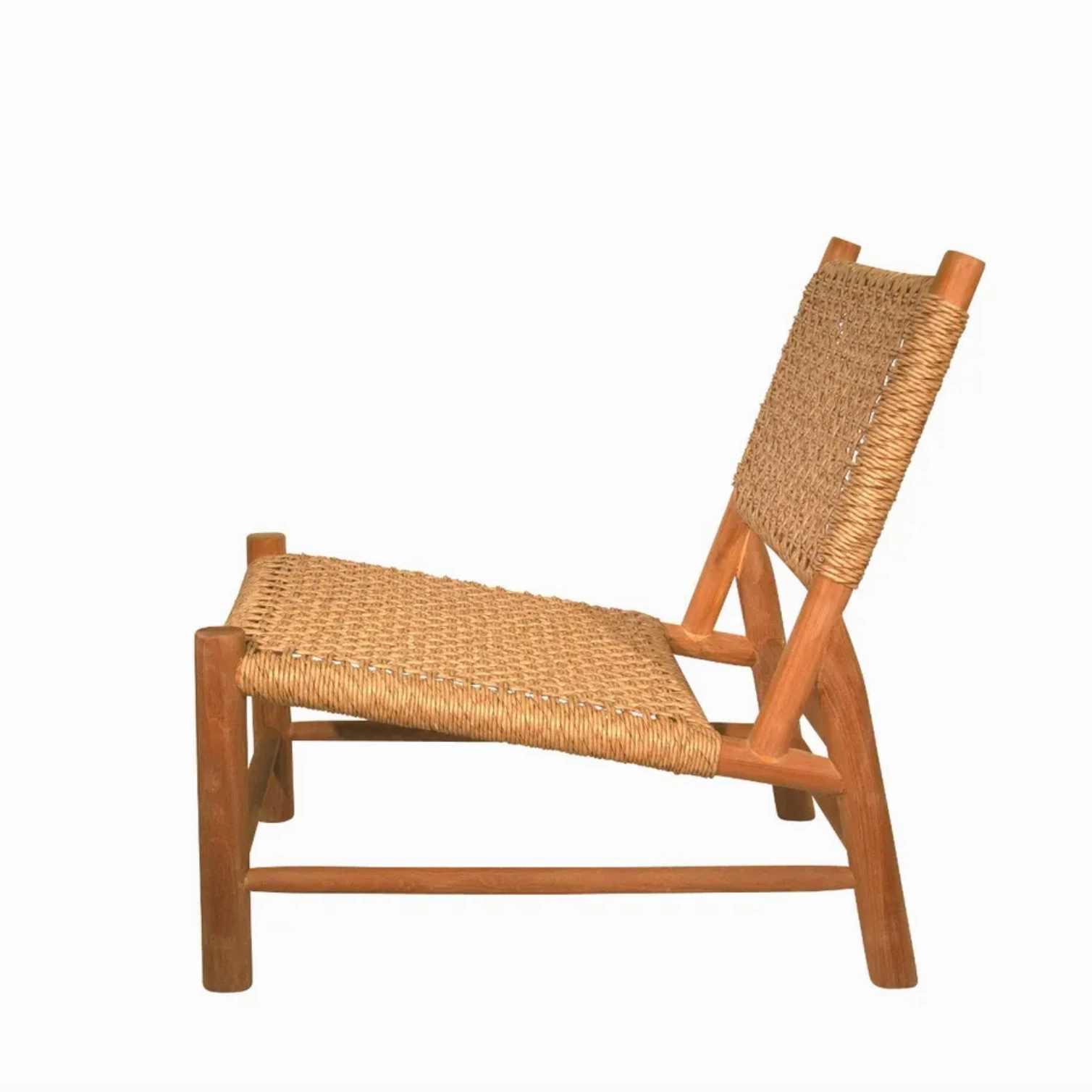 Andrea Woven Teak Wood Lounge Chair