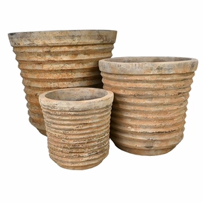 Antique Terracotta Lined Planter - Basalt,terracotta plant pot