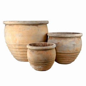 Antique Terracotta Rope Bowl Planter - Basalt,terracotta plant pot