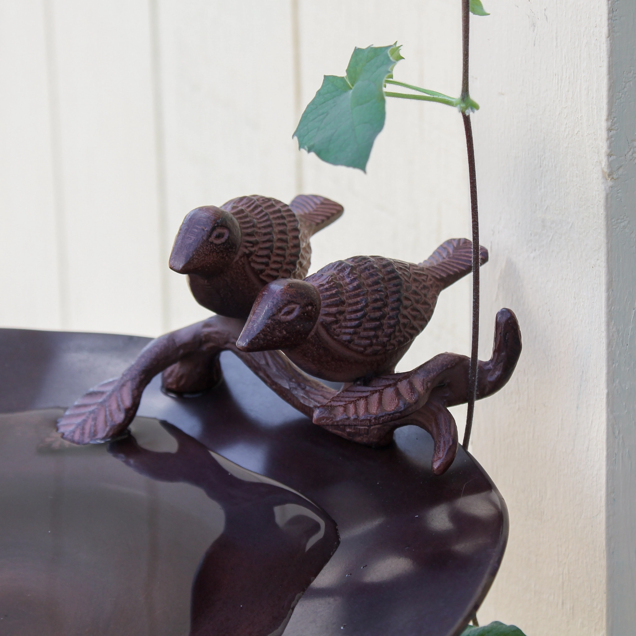 Antiqued Birdbath & Wall Mount Bracket