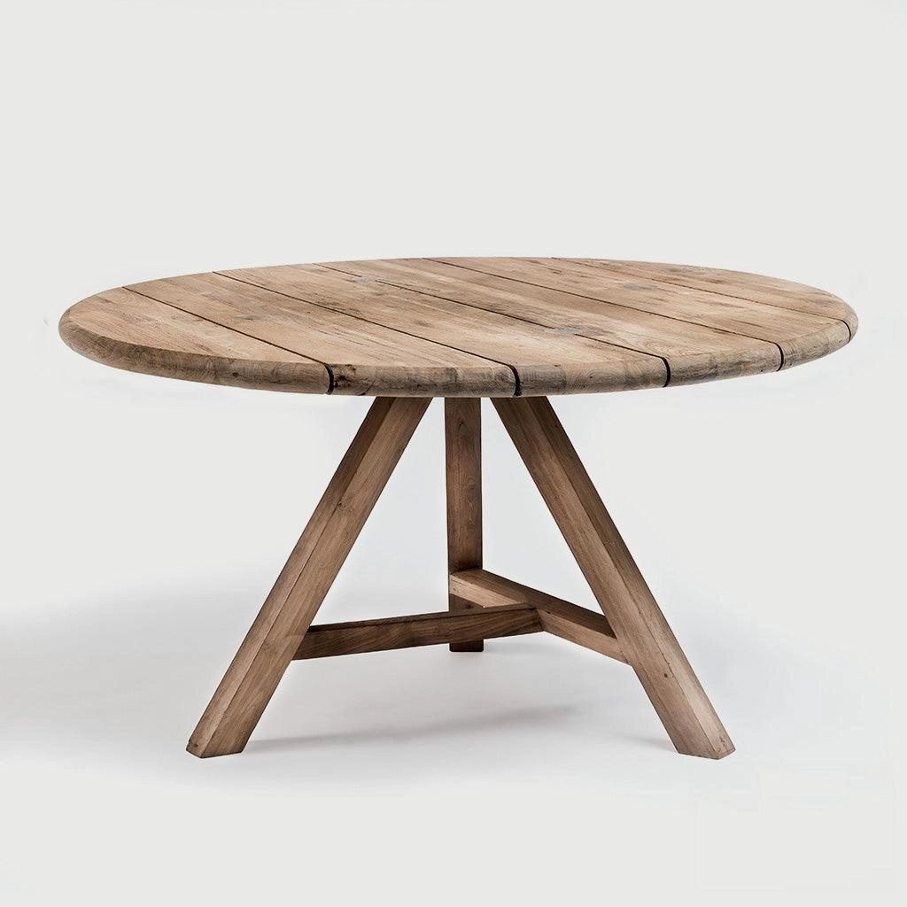 Anton Reclaimed Teak Wood Round Dining Table