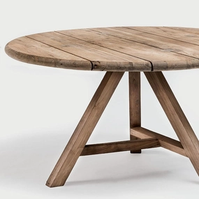Anton Reclaimed Teak Wood Round Dining Table,garden field mower