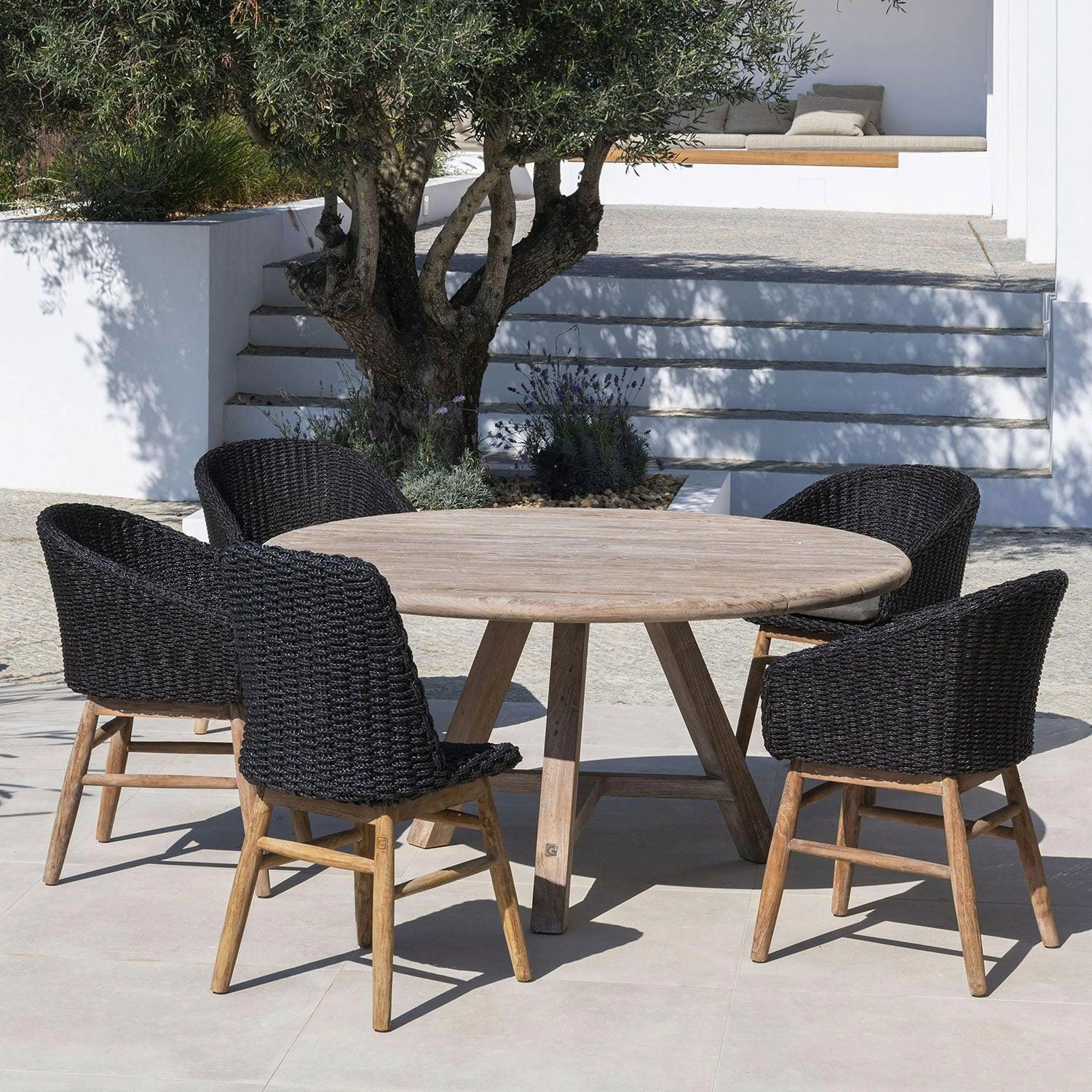 Anton Reclaimed Teak Wood Round Dining Table