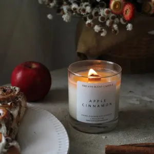 APPLE CINNAMON SOY CANDLE,faux bloom stem 