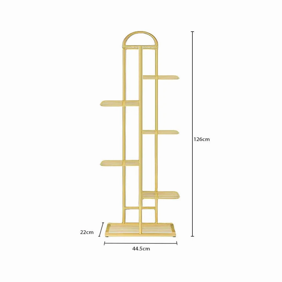 Arched 7 Tier Gold Metal Plant Stand for 8 Planters