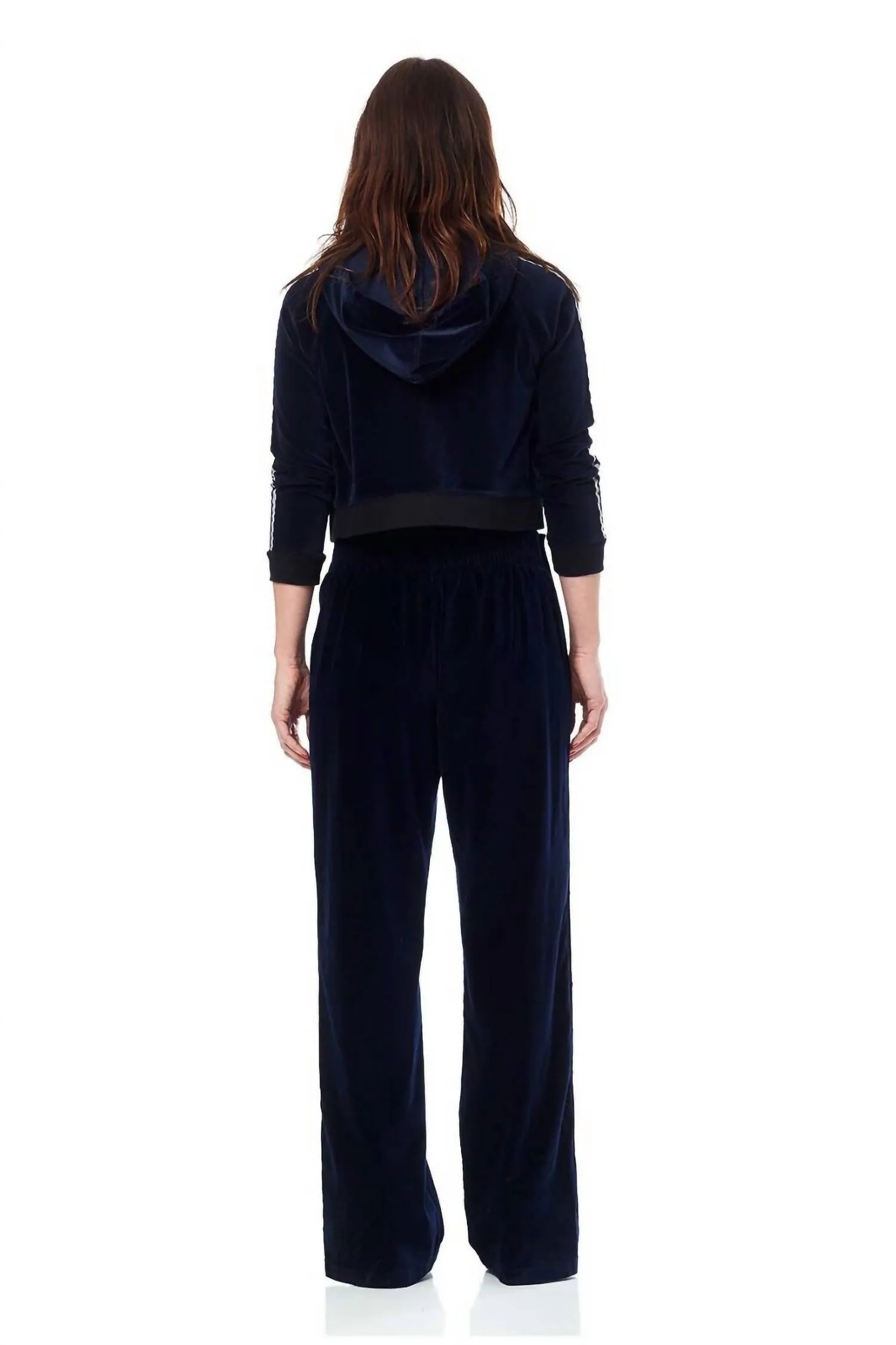 Aria Velvet Seitenschnapp-Hose in Blau