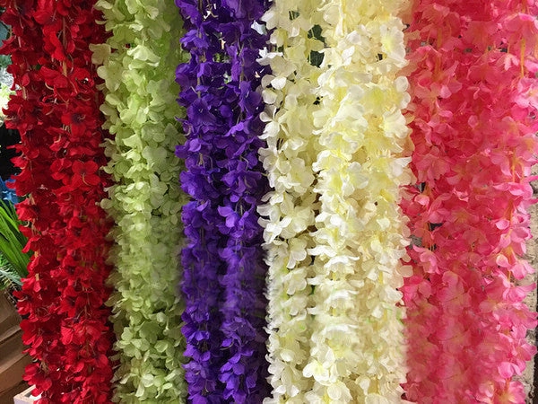 Artificial Flower Hanging Flower Garland Wisteria Single Strand 2.2m (blush) ART1-46