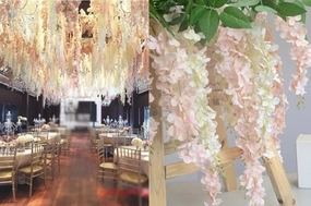 ARTIFICIAL FLOWER HANGING FLOWER LONG GARLAND WISTERIA  (blush) ART1-12 artificial flower bouquet  