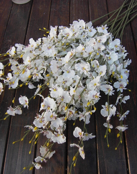 Artificial Flower white Oncidium Dancing Lady orchid silk flower (ONC1) artificial flower bouquet  