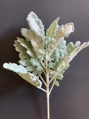 Artificial leaf Real touch dusty Miller greenery velvet Silver realistic flower bouquet  