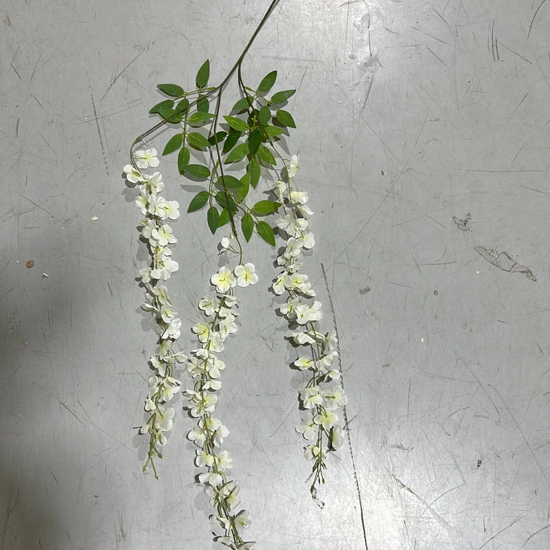 Artificial medium length wisteria wedding decor Cream
