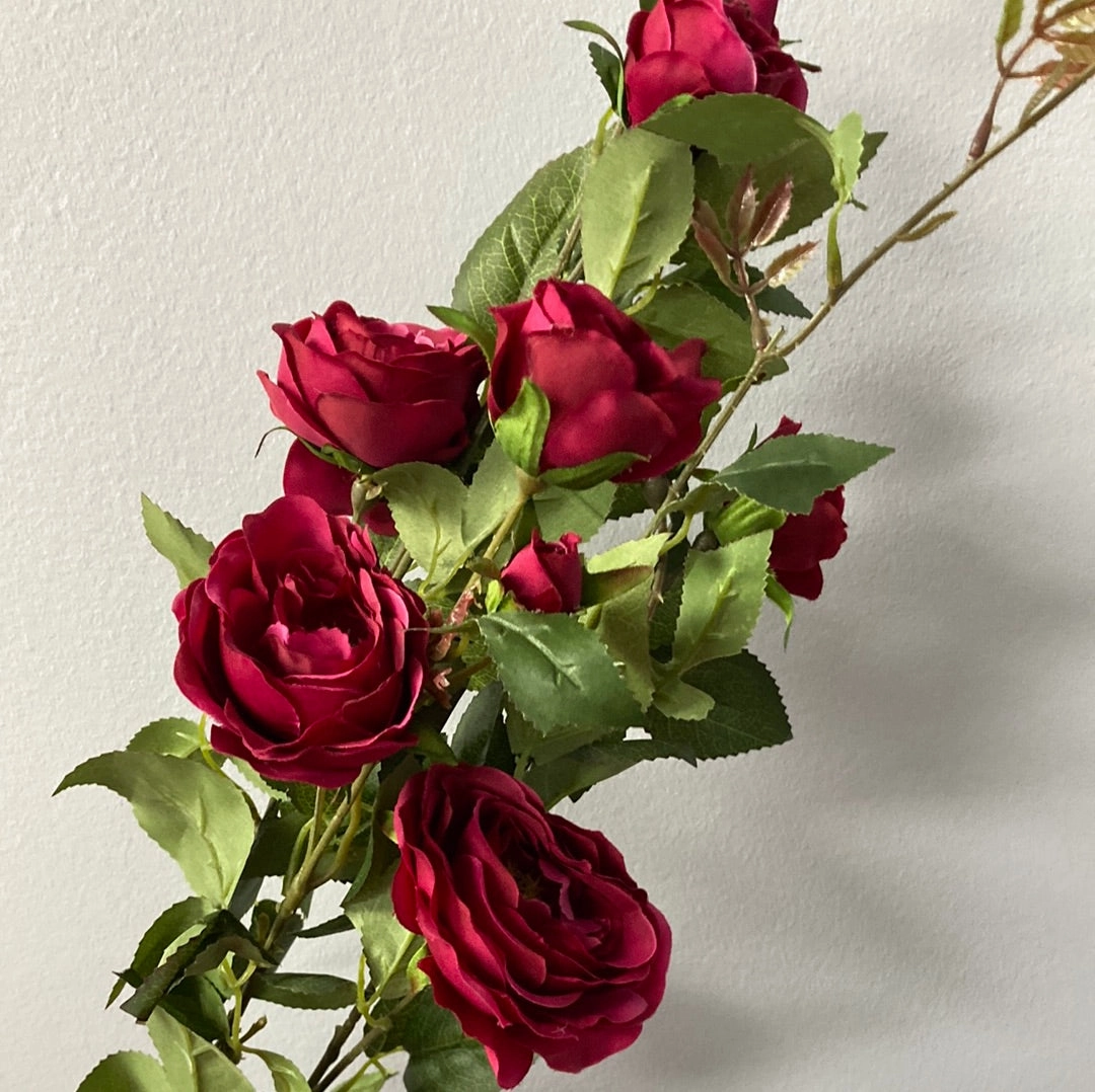 Artificial Rose Spray Hot Pink realistic flower bouquet  