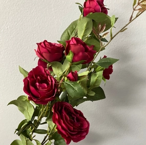 Artificial Rose Spray Hot Pink realistic flower bouquet  