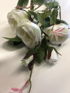 Artificial Rose Spray White realistic flower bouquet  
