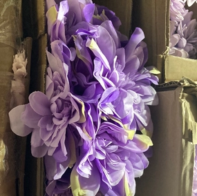 Artificial Silk artificial  Dahlia bunch(lilac) purple realistic flower bouquet  