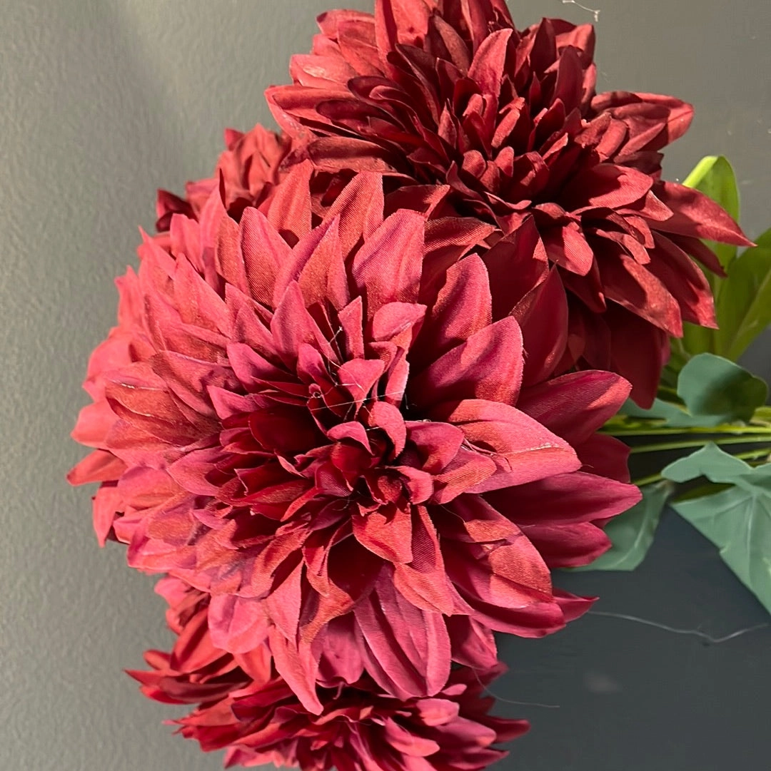Artificial Silk artificial Dahlia Burgundy