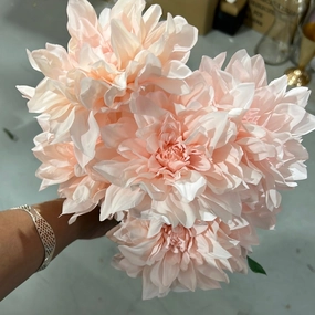 Artificial Silk artificial Dahlia  Pink realistic flower bouquet  