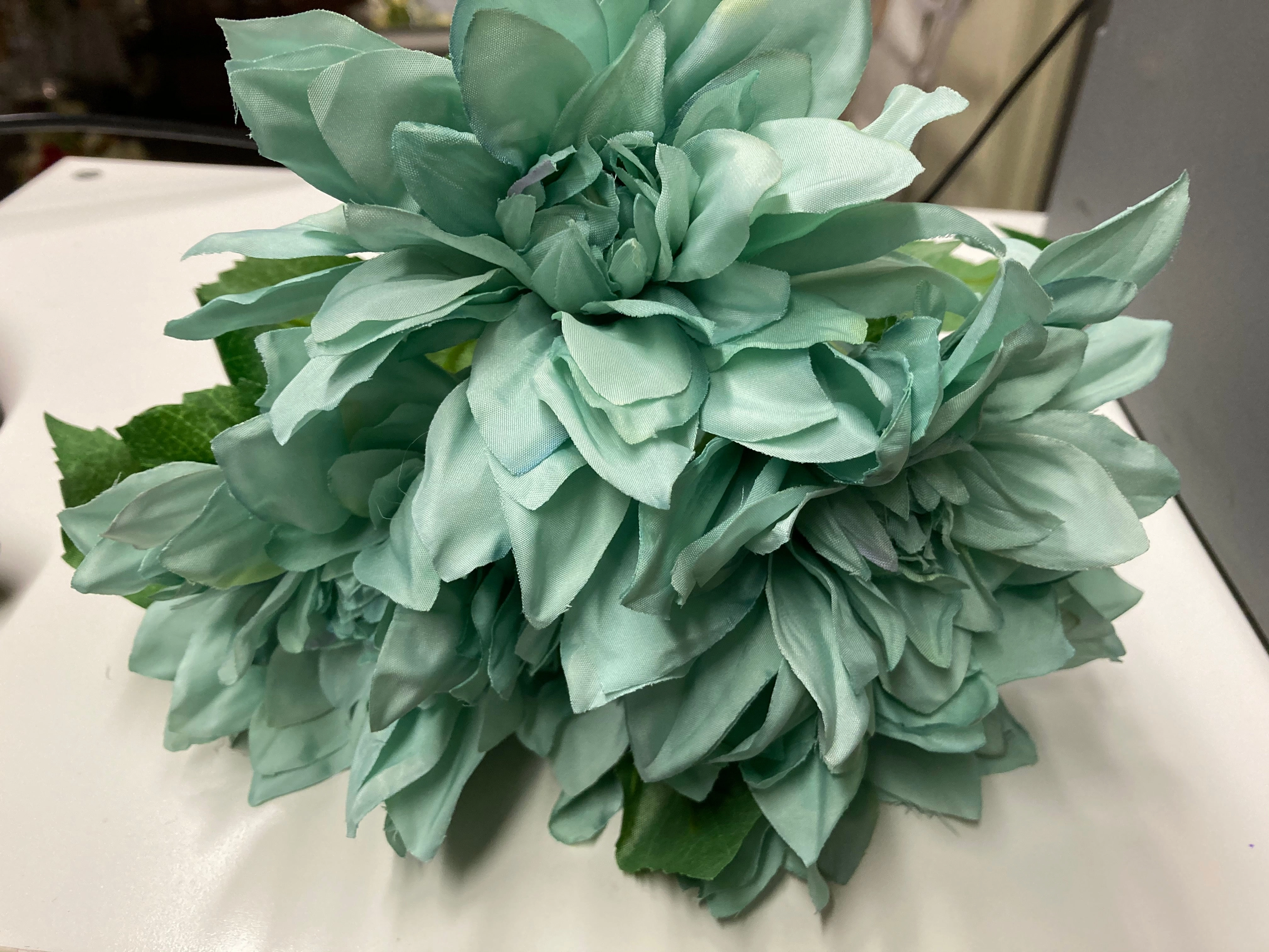 Artificial Silk artificial Tiffany Blue Dahlia artificial flower bouquet  