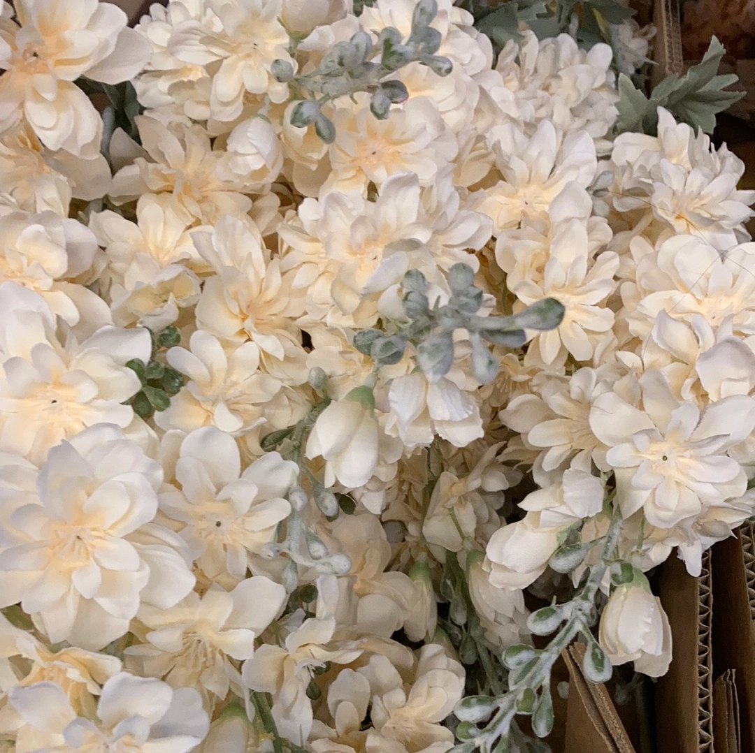 Artificial Silk flower Delphinium (Champagne) realistic flower bouquet  